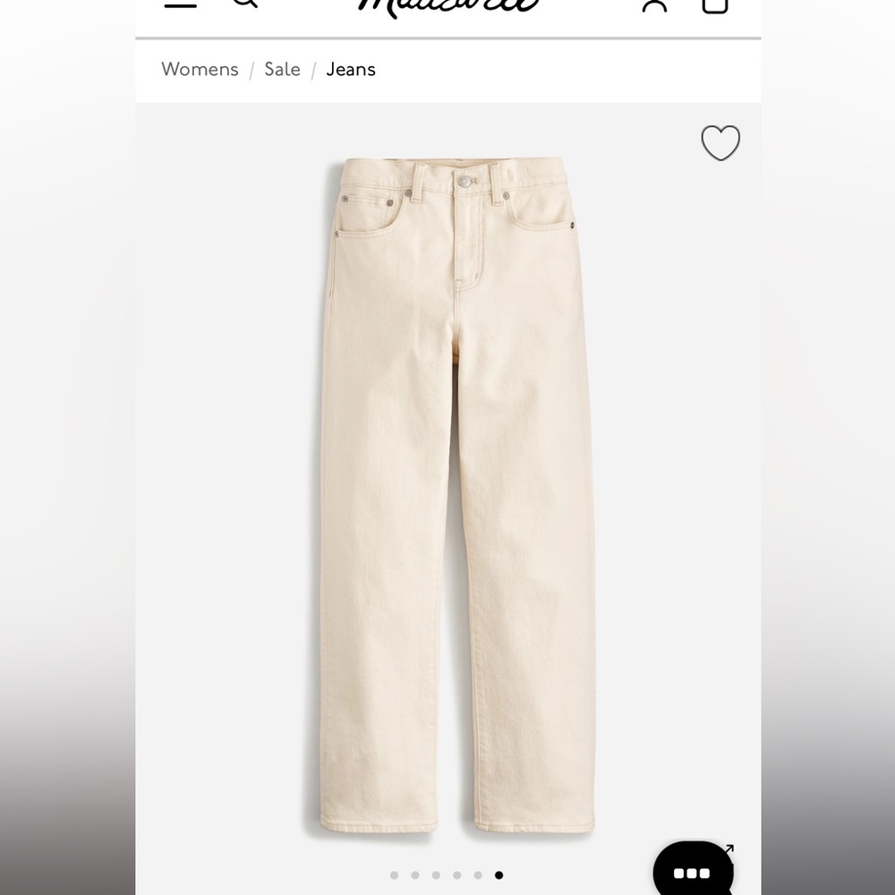 NWT Madewell 90’s straight jeans